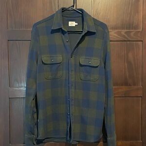 Faherty Legend Sweater Shirt ~ Green/Navy Plaid